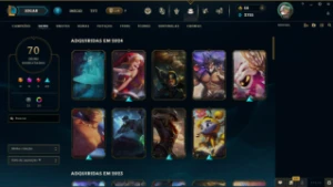 Conta lol Unranked 70 skins (FULL ACESSO) - League of Legends