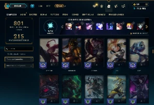 Bronze 2 com TODOS os champs e 134 Skins ( ADC / MID ) - League of Legends LOL