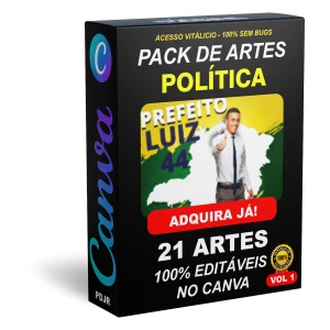 Pack Canva Política - 21 Artes Editáveis - Serviços Digitais