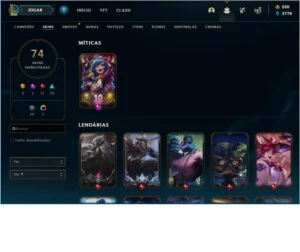 Conta lol platina 3 74 skins - League of Legends