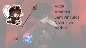 AR28 - Hutao C1 + Baculo de Homa (BIS) + 8 tiros - Genshin Impact