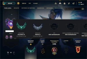 Conta Platina 4 com TODOS os champs e 125 Skins +1 Prestigio - League of Legends LOL