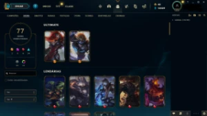 Conta de Lol MAIN TOP - D1 - 77 SKINS - League of Legends