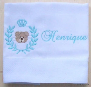 Fralda Manta Dupla Bordada e Personalizada - Artesanato e Personalizados