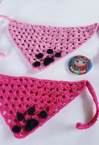 Bandana Pet em Crochê - Artesanato e Personalizados
