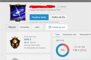 Smurf Gold II 69% WR - League of Legends LOL