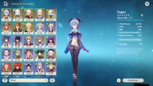 Conta AR55 + 11 5* (Nahida, Ganyu, Scara, etc..) - Genshin Impact