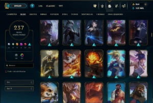 Prata 2 com TODOS os Champs e 237 Skins ( SUP / ADC ) - League of Legends LOL
