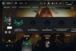 Esmeralda 4 com 130 Champs e 184 Skins + 5 Prestigios - League of Legends LOL