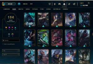 Esmeralda 4 com 130 Champs e 184 Skins + 5 Prestigios - League of Legends LOL