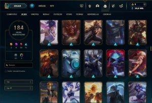 Esmeralda 4 com 130 Champs e 184 Skins + 5 Prestigios - League of Legends LOL