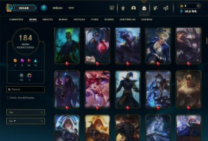 Esmeralda 4 com 130 Champs e 184 Skins + 5 Prestigios - League of Legends LOL