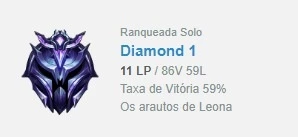 conta diamante 1 lol - League of Legends