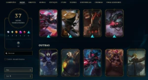 Nível 133, Unranked, 86 Champs E 37 Skins - League of Legends LOL