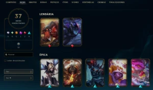Nível 133, Unranked, 86 Champs E 37 Skins - League of Legends LOL