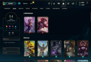 Esmeralda 3 com 90 Champs e 54 Skins + 4300 RP - League of Legends LOL