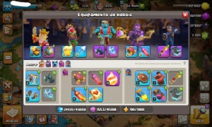 Cv15 full defesas com 2200 gemas e equipamentos épicos - Clash of Clans