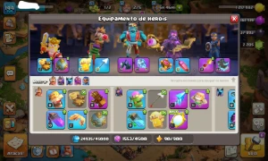 Cv15 full defesas com 2200 gemas e equipamentos épicos - Clash of Clans