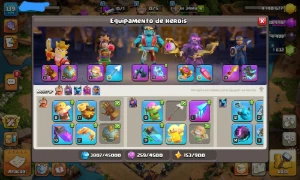 Cv15 quase full com 1600 gemas e equipamentos épicos - Clash of Clans
