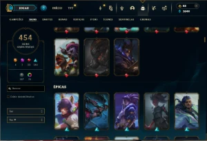 Prata 2 com TODOS os champs e 454 Skins ( Nivel 674 ) - League of Legends LOL