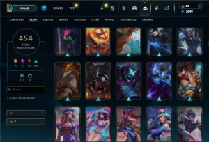 Prata 2 com TODOS os champs e 454 Skins ( Nivel 674 ) - League of Legends LOL