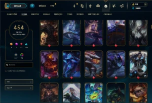 Prata 2 com TODOS os champs e 454 Skins ( Nivel 674 ) - League of Legends LOL