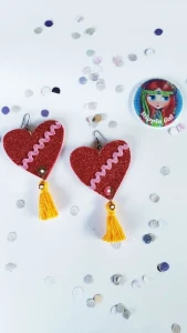 Brinco Coração Folia - Artesanato e Personalizados