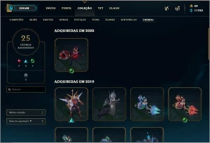 Conta LOL Plat 3/lvl270/200+ skins - League of Legends