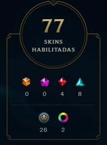 Conta de LOL 77 skins  8 Épicas 4 Lendárias / sem md10 - League of Legends