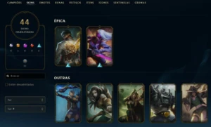 Conta League of Legends Full Acesso - 77 Champs e 44 Skins LOL