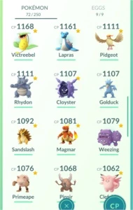 pokemon go nv 23 / 165k STARDUST / 43 Pokemons com +1000cp - Pokémon