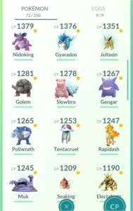 pokemon go nv 23 / 165k STARDUST / 43 Pokemons com +1000cp - Pokémon