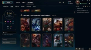 CONTA LEAGUES OF LEGENDS 614 SKINS, FULL CHAMPION - League of Legends LOL