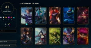 prata, 6 Skins, Upada na Mão, 10K Ea, Ouro Flex, Lol Lvl 36 - League of Legends
