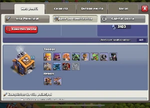 Clash of clans CV12 5⭐ + BC 9 + skins e itens