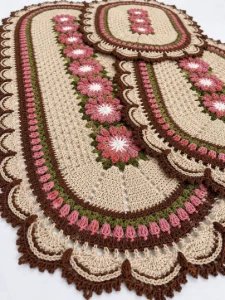 🌸 Jogo de Crochê Artesanal – Delicadeza e Elegância para su - Artesanato e Personalizados