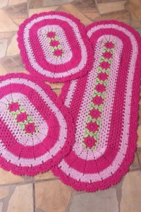 🌸 Jogo de Crochê Artesanal – Delicadeza e Elegância para su - Artesanato e Personalizados