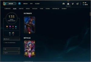Conta ouro 4 com TODOS os champs e 135 skins - League of Legends LOL