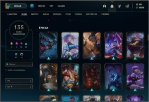 Conta ouro 4 com TODOS os champs e 135 skins - League of Legends LOL