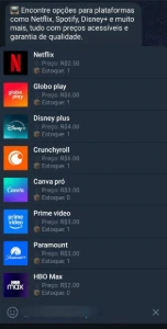 Bot store streaming telegram - Outros