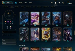 Conta prata 3 com 130 Champs e 91 Skins + 30k de EA - League of Legends LOL