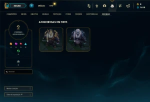 Platina 2 com 40 Champs e 3 Skins + 4 Fragmentos - League of Legends LOL