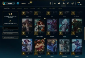 Platina 2 com 40 Champs e 3 Skins + 4 Fragmentos - League of Legends LOL