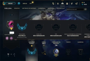 Platina 2 com 40 Champs e 3 Skins + 4 Fragmentos - League of Legends LOL