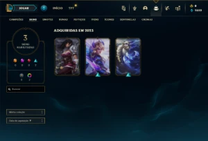 Platina 2 com 40 Champs e 3 Skins + 4 Fragmentos - League of Legends LOL