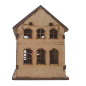 Mini Casinha MDF, sobrado com relogio 11x08 - mod 03 - Artesanato e Personalizados