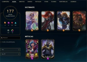 Vendo conta LOL c/ 177 skins nv 847 MMR Gold/Platina - League of Legends