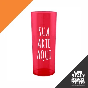 Long Drink Vermelho Transparente - Artesanato e Personalizados