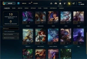 Conta Ouro 1 com 25 Champs e 4 Skins + 8 Fragmentos - League of Legends LOL