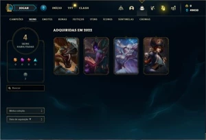 Conta Ouro 1 com 25 Champs e 4 Skins + 8 Fragmentos - League of Legends LOL